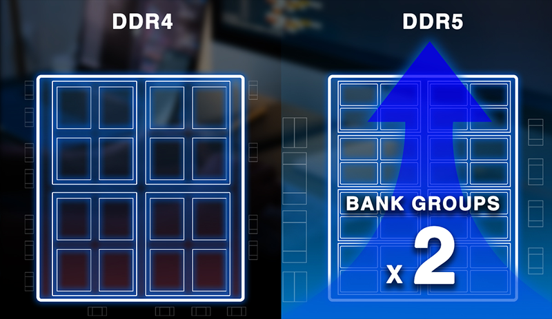 Acercamiento a los pines de conexi&oacute;n dorados en la parte inferior del m&oacute;dulo de memoria RAM DDR5, dise&ntilde;ados para la inserci&oacute;n en la ranura de la placa base.