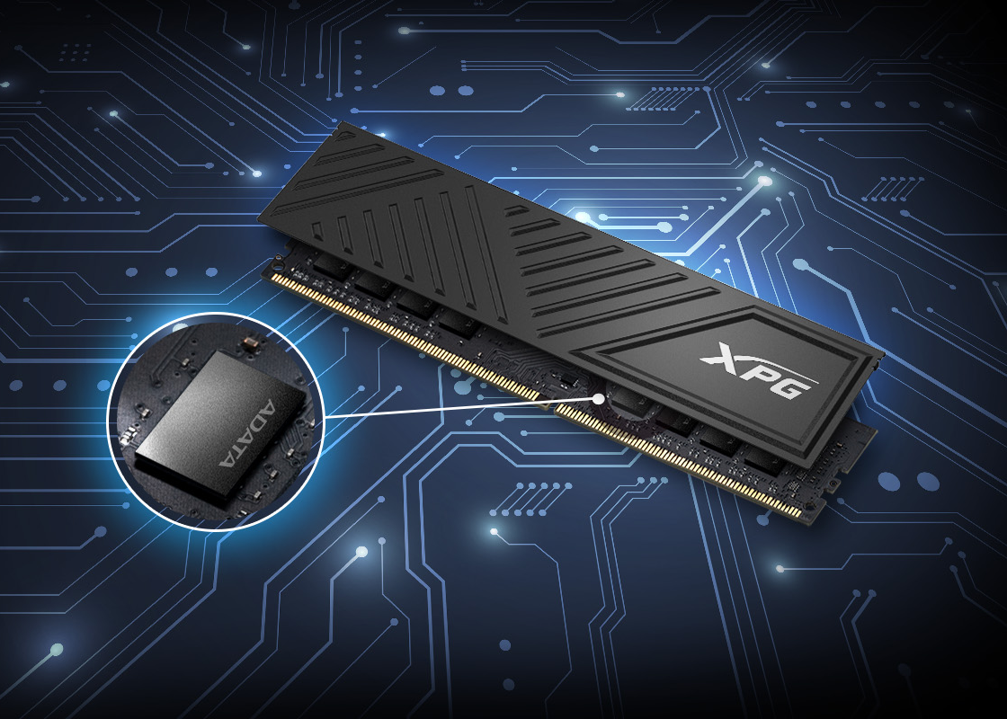 Memoria RAM XPG GAMMIX D35 con disipador de perfil bajo color negro