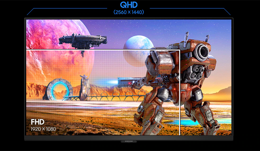 Comparativa de la resoluci&oacute;n superior de QHD (2560x1440) versus FULL HD tradicional (1920x1080)