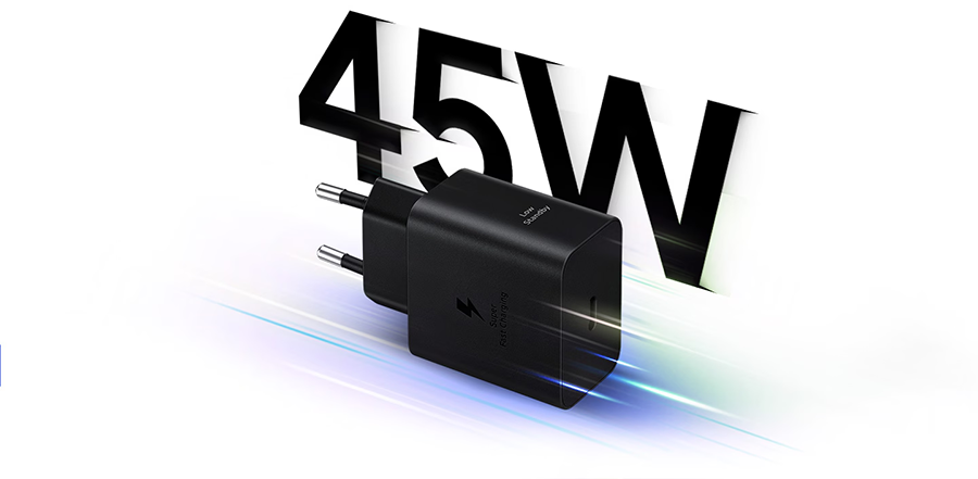 Adaptador Samsung EP-T4511XBEGCH entrega 45W de potencia