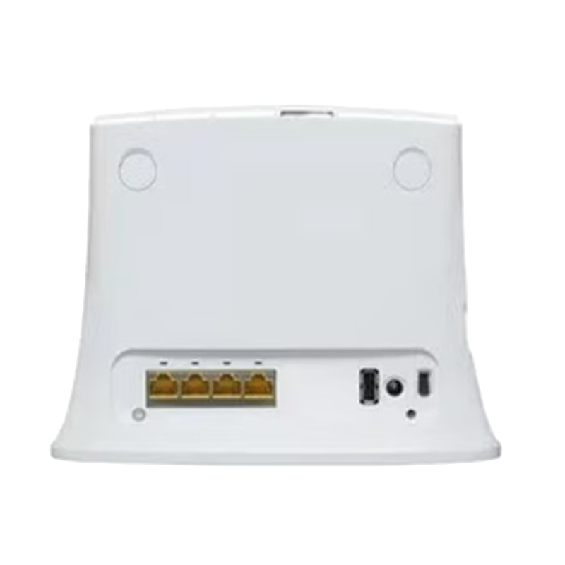 Vista posterior del router ZTE mostrando puertos LAN y conexiones telef&oacute;nicas