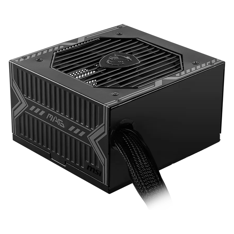 Vista de los componentes internos y ventilador de la fuente MAG A650BN