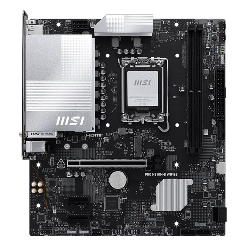 Placa madre MSI PRO H810M-B WIFI6E con soporte para procesadores Intel Core Ultra