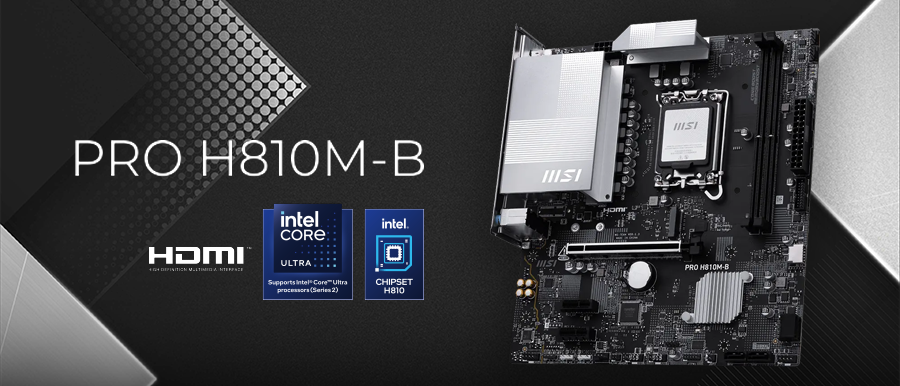 Placa madre MSI PRO H810M-B con dise&ntilde;o mATX y soporte para Intel Core Ultra