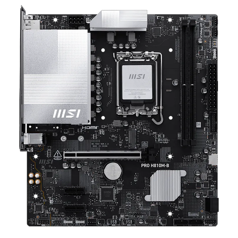 Placa madre MSI PRO H810M-B con dise&ntilde;o mATX y soporte para Intel Core Ultra