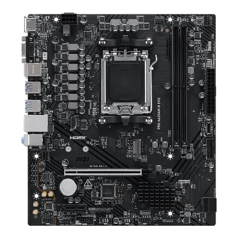 Placa madre MSI PRO A620AM-B EVO para procesadores AMD Ryzen serie 9000