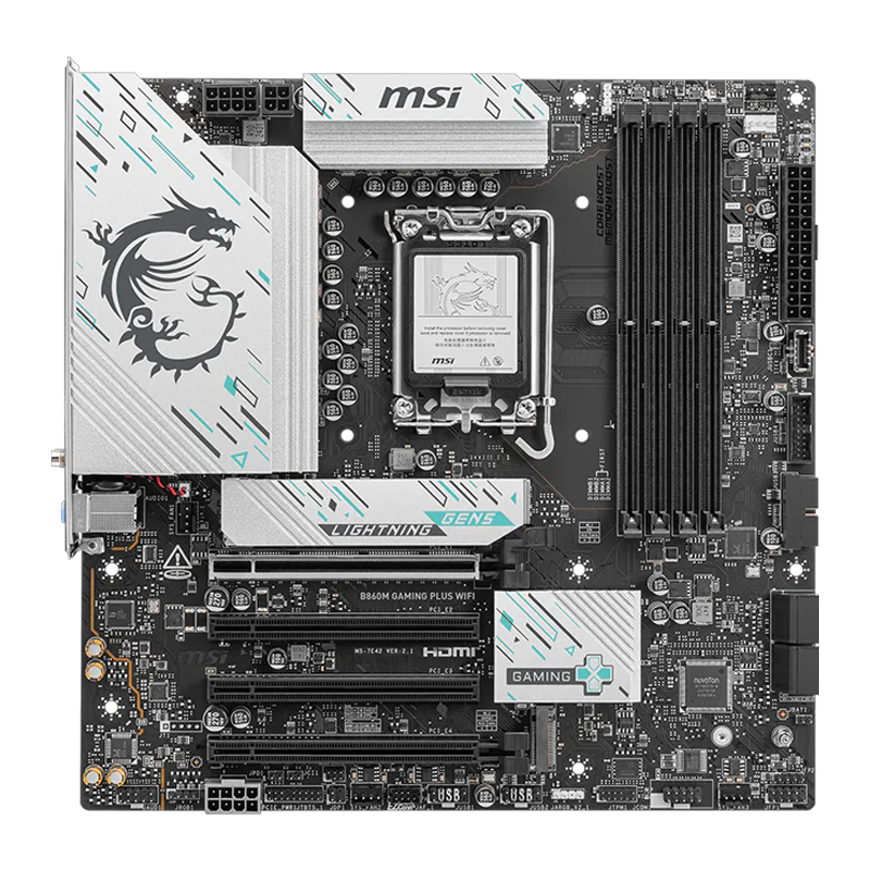 Placa madre MSI B860M GAMING PLUS WIFI con soporte para procesadores Intel Core Ultra