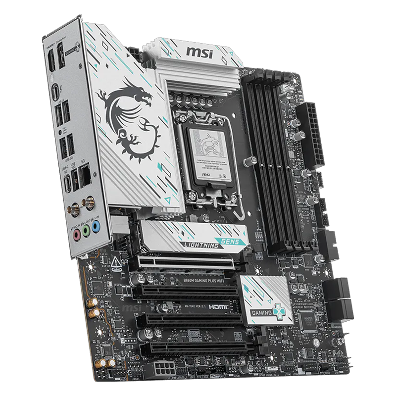 Detalle de las ranuras de memoria DDR5 con soporte para Intel XMP 3.0
