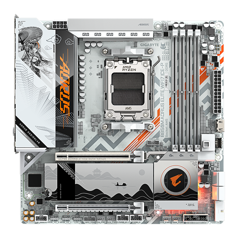 Placa madre GIGABYTE B850M AORUS ELITE WIFI7 ICE-P con soporte para AMD Ryzen