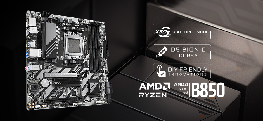 Placa madre GIGABYTE B850M D3HP con dise&ntilde;o Micro ATX y z&oacute;calo AM5