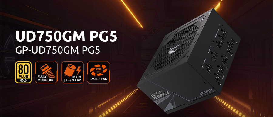 Fuente de poder GIGABYTE UD750GM PG5 con certificaci&oacute;n 80 PLUS Gold
