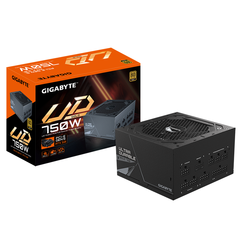 Fuente de poder GIGABYTE UD750GM PG5 con certificaci&oacute;n 80 PLUS Gold