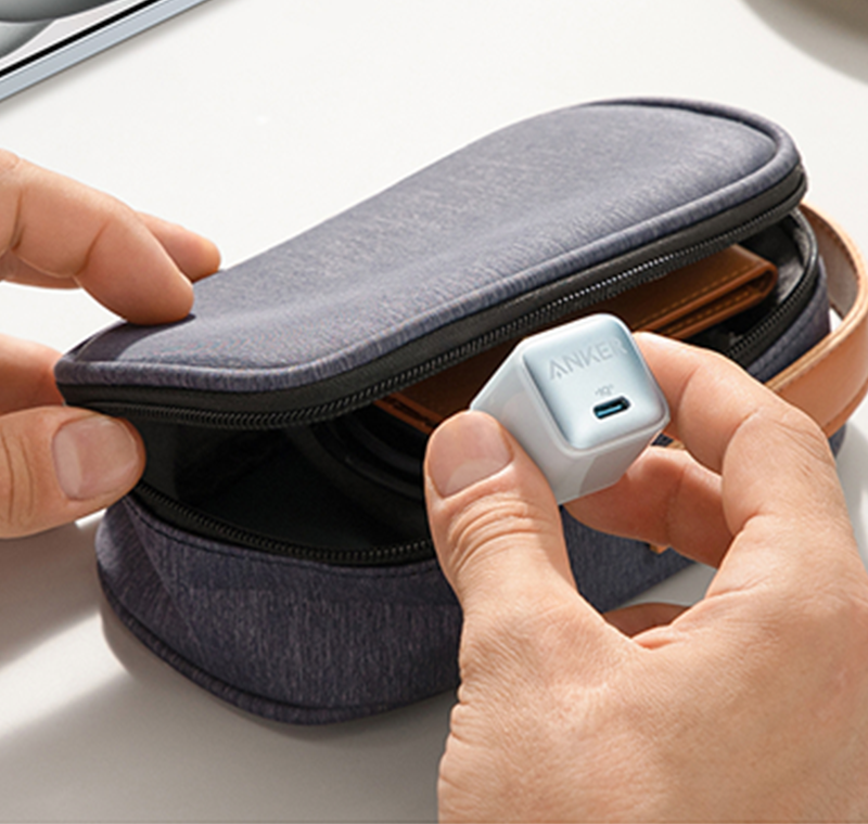 Detalle del cargador Anker Nano Pro resaltando su tecnolog&iacute;a de seguridad