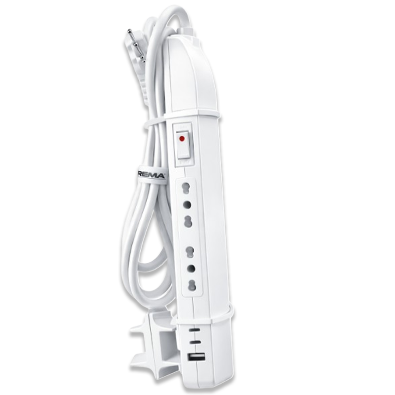 Alargador m&uacute;ltiple delgado Ritting en color blanco con dise&ntilde;o compacto