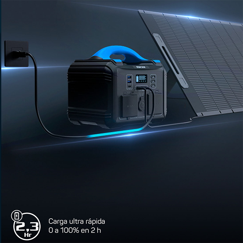 Central el&eacute;ctrica port&aacute;til Titan serie FPP-T302-I con asa de transporte y pantalla LCD