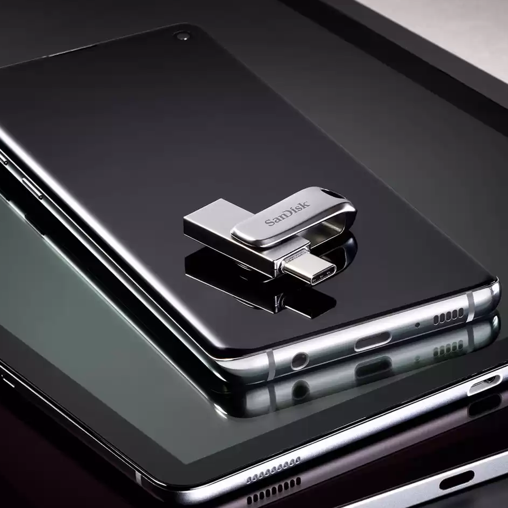 Pendrive SanDisk Ultra Dual Drive Luxe 2 en 1 con conectores USB Tipo C y Tipo A