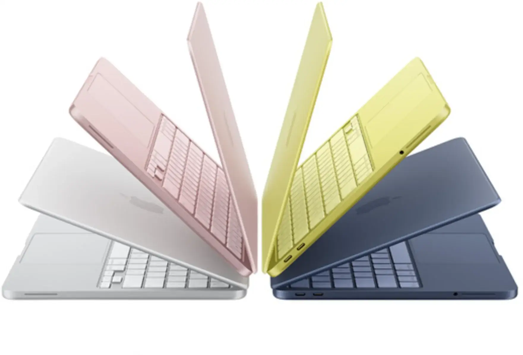 Vista lateral del Apple MacBook Neo color plata destacando su dise&ntilde;o delgado