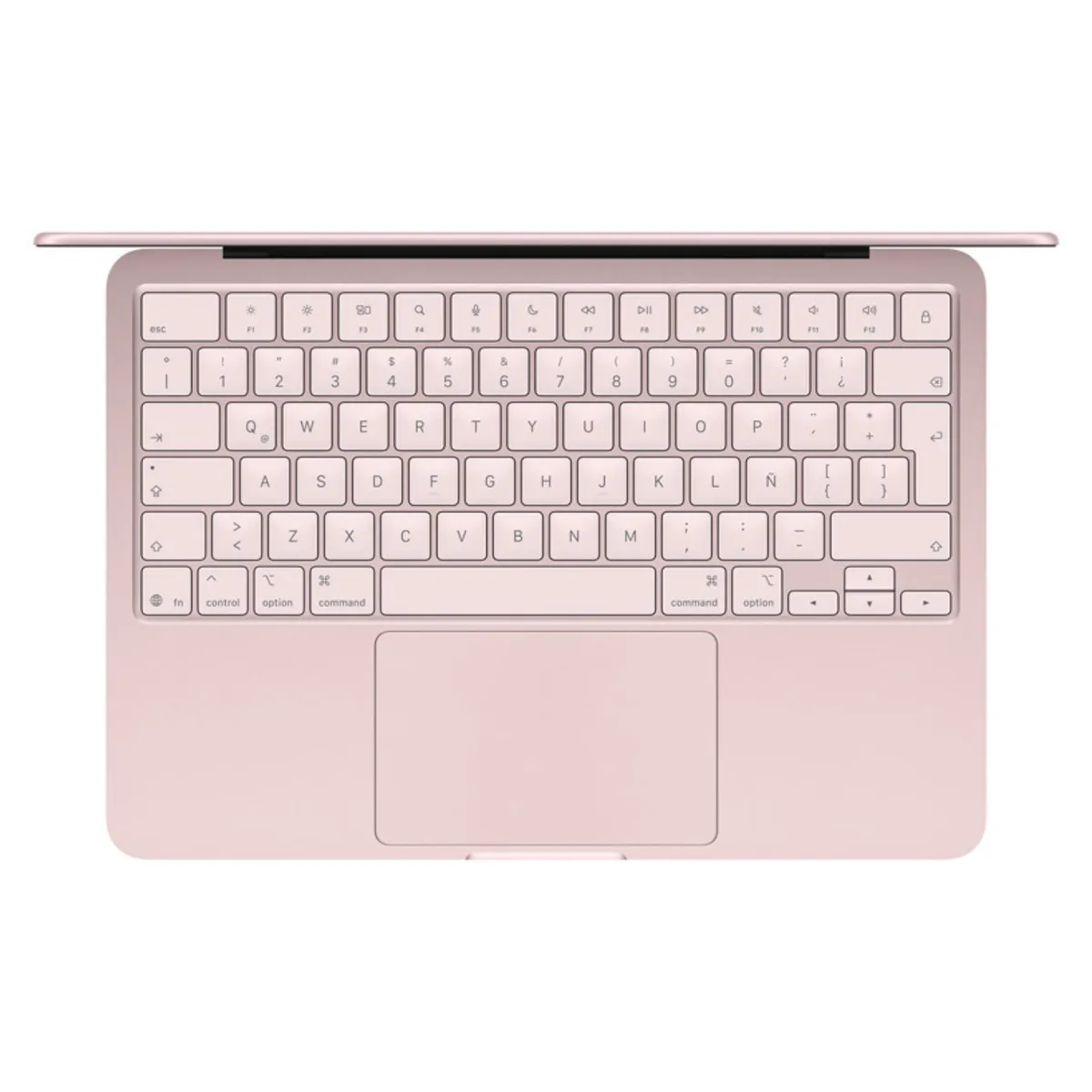 Vista lateral del MacBook Neo color rosado destacando su dise&ntilde;o ultra delgado