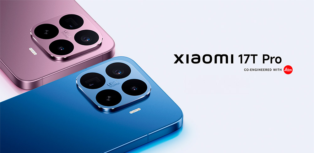 Celular Xiaomi 17T Pro vista frontal con pantalla AMOLED de 6.83 pulgadas