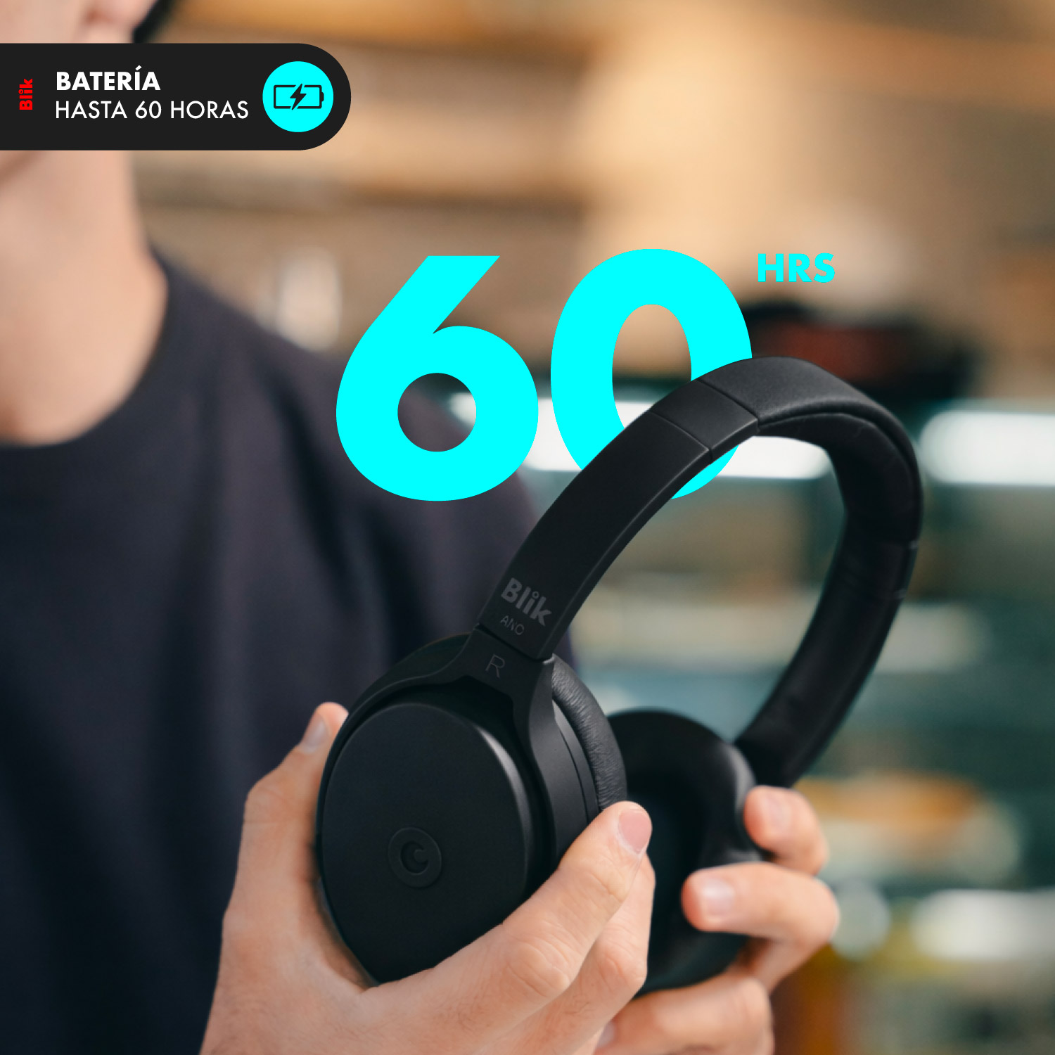 Bater&iacute;a de larga duraci&oacute;n de 60 horas para los aud&iacute;fonos Blik Neo