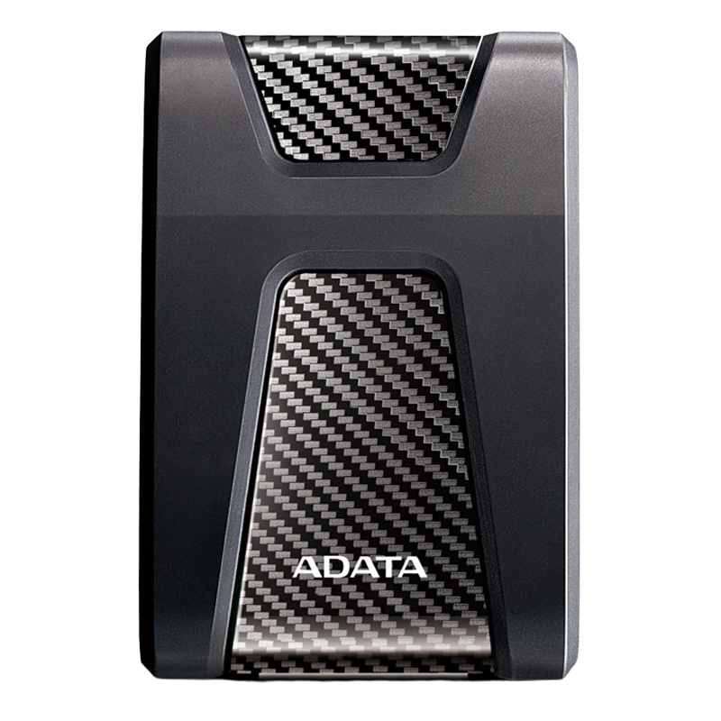 Disco duro externo ADATA HD650 de 1TB en color negro con dise&ntilde;o robusto
