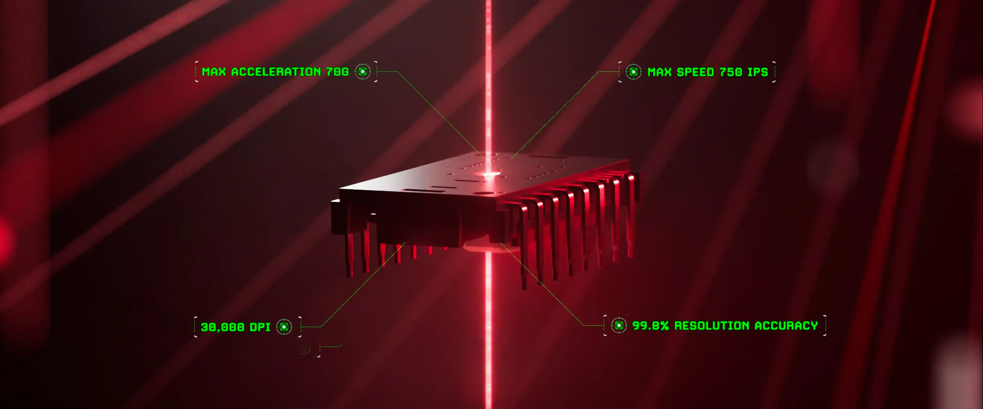 Detalle del dise&ntilde;o ergon&oacute;mico del mouse gamer Razer con acabado texturizado