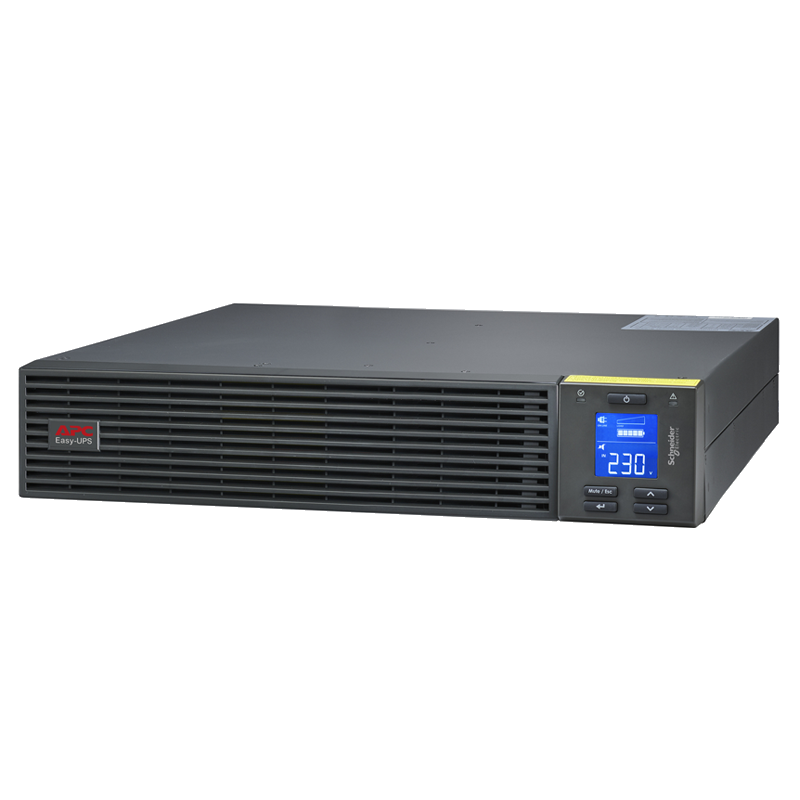 Panel posterior del UPS con tomas de corriente IEC C13 y C19 y ventiladores de enfriamiento