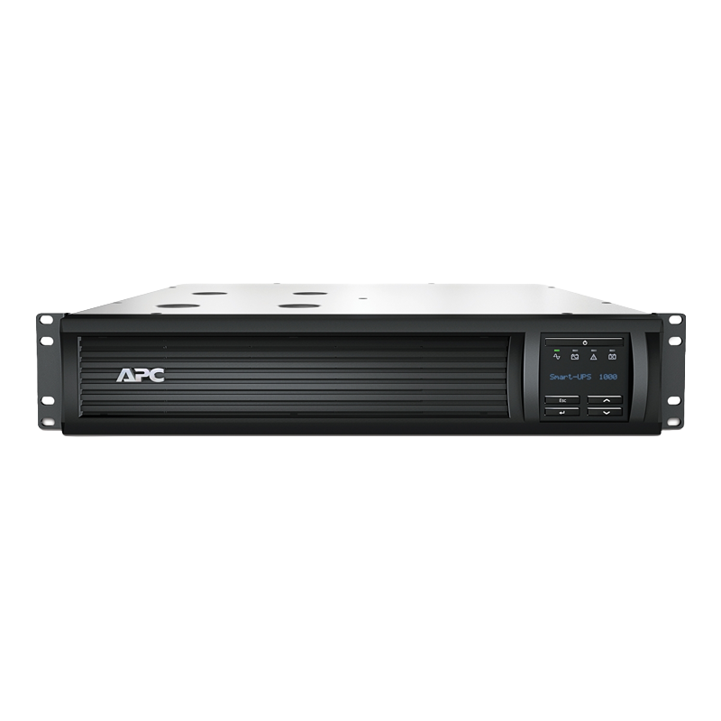 Vista posterior del UPS APC mostrando salidas IEC C13 y puerto SmartConnect