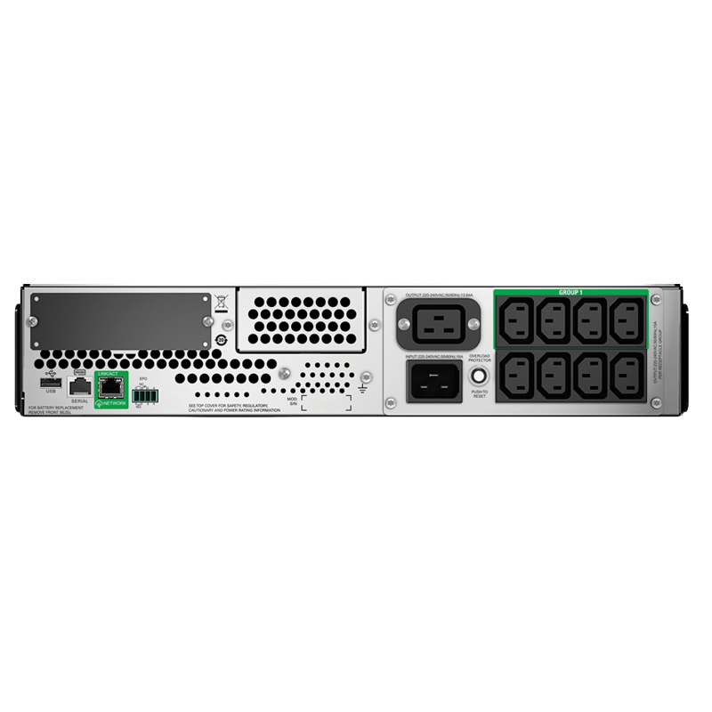Detalle de puertos SmartConnect y SmartSlot del UPS APC