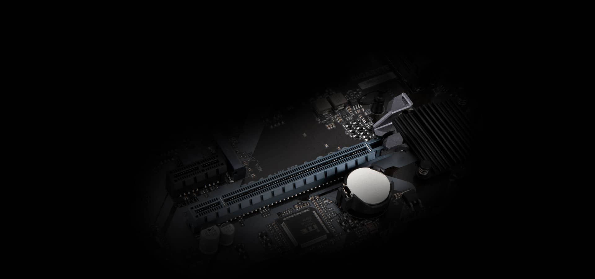 Detalle de conectores y ranuras de expansi&oacute;n en placa madre AMD compatible con procesadores Ryzen