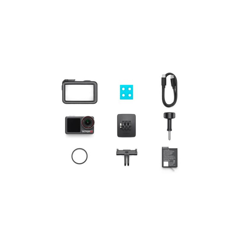 Vista de la c&aacute;mara DJI Action 5 Pro resistente al agua con doble pantalla t&aacute;ctil y video 4K