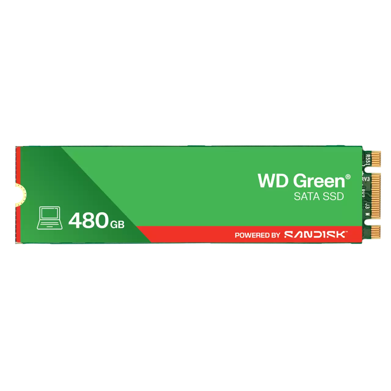 Unidad SSD 480GB M.2 2280 SATA III WD WDS480G3G0B-00BJF0 Tecnología de estado sólido sin partes móviles