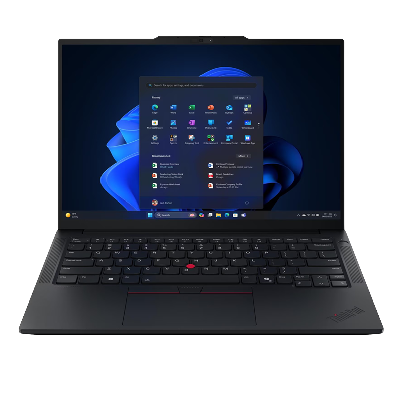 Notebook Lenovo ThinkPad E14 Gen 7 abierto mostrando la interfaz de Windows 11