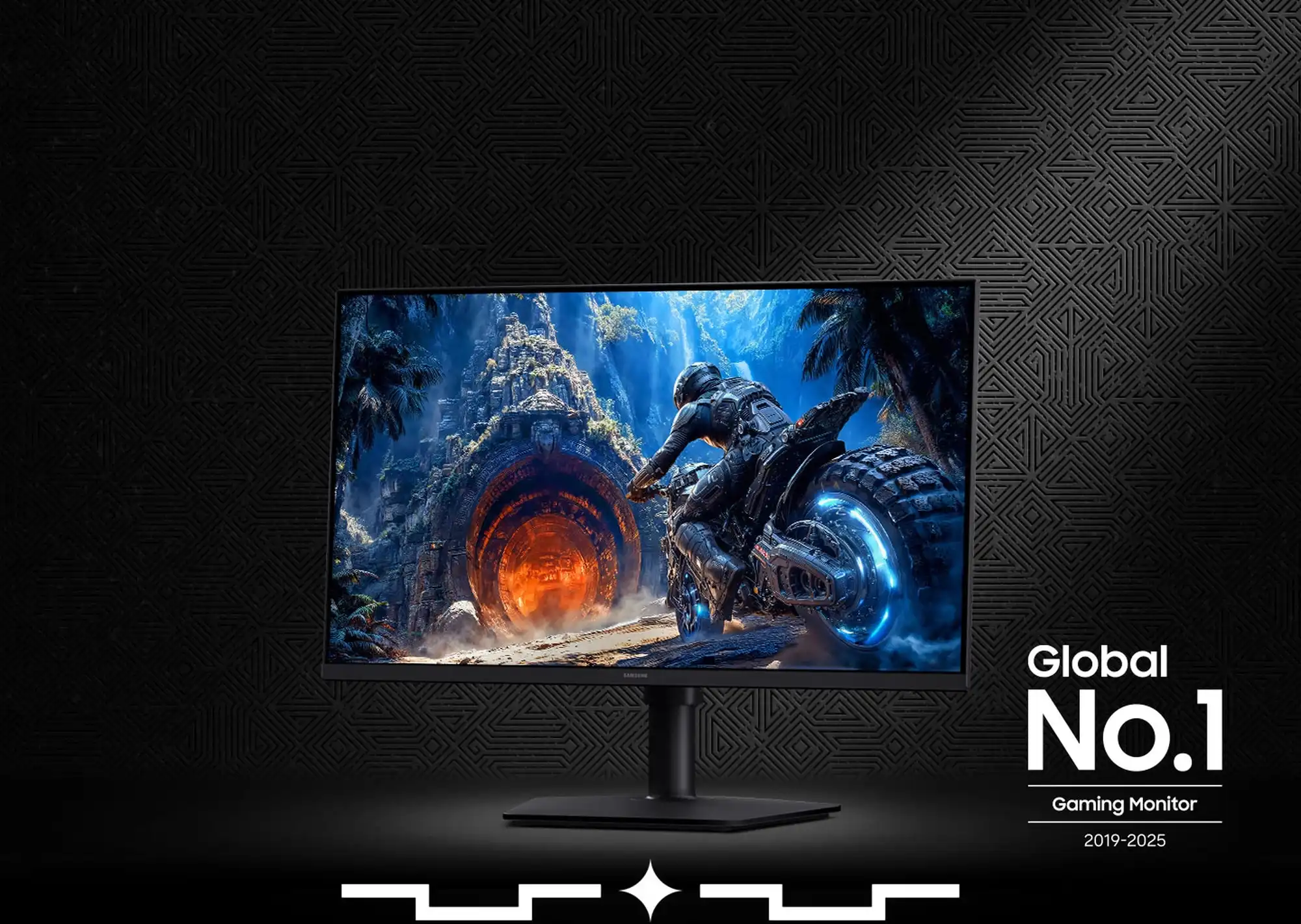Monitor gamer Samsung Odyssey visto en &aacute;ngulo destacando su pantalla de alta frecuencia de actualizaci&oacute;n