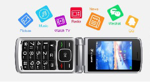 Vista posterior del celular b&aacute;sico Fujita Japan mostrando dise&ntilde;o compacto y tapa trasera resistente
