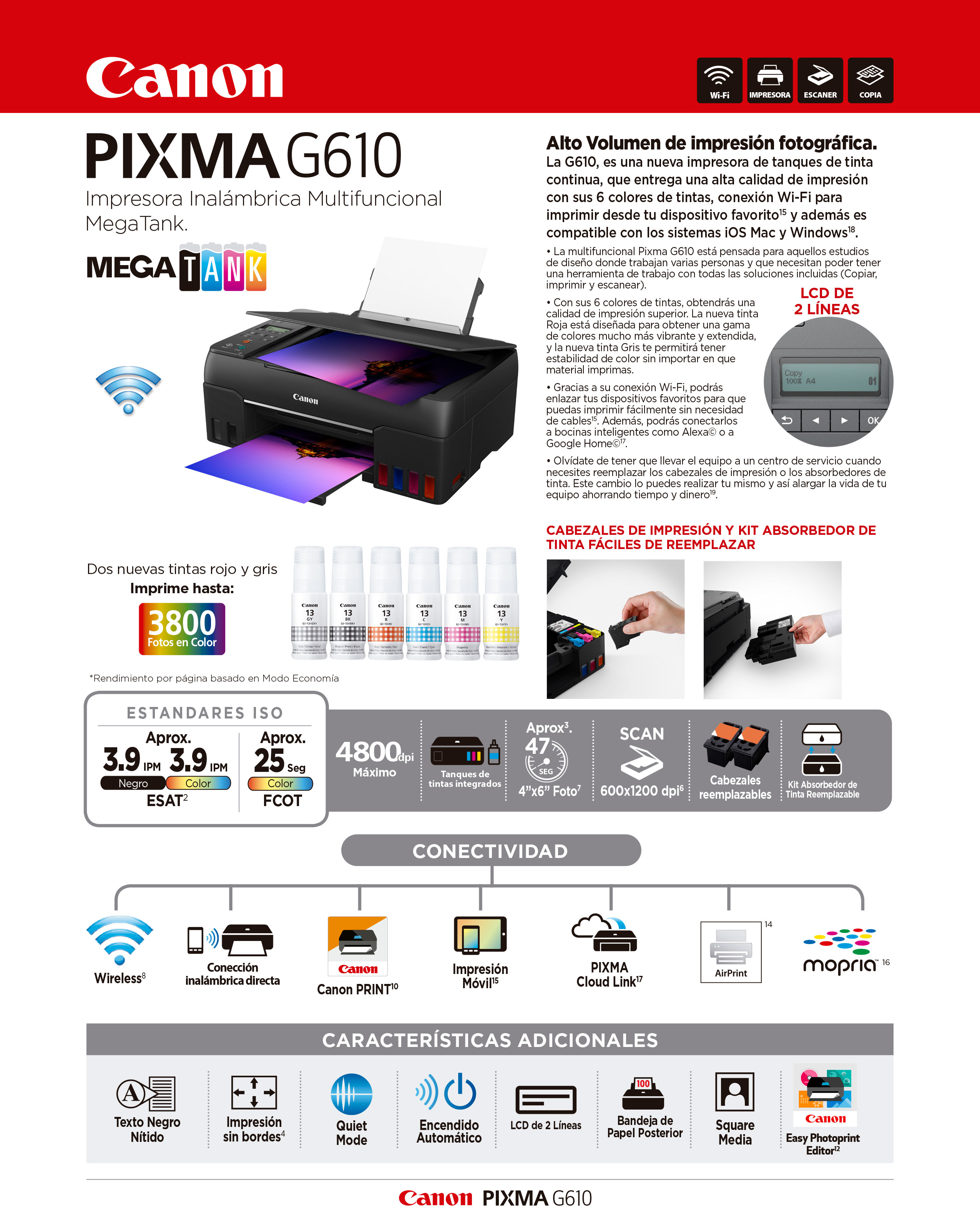 Impresora Multifunción Canon PIXMA G610 Fotográfica