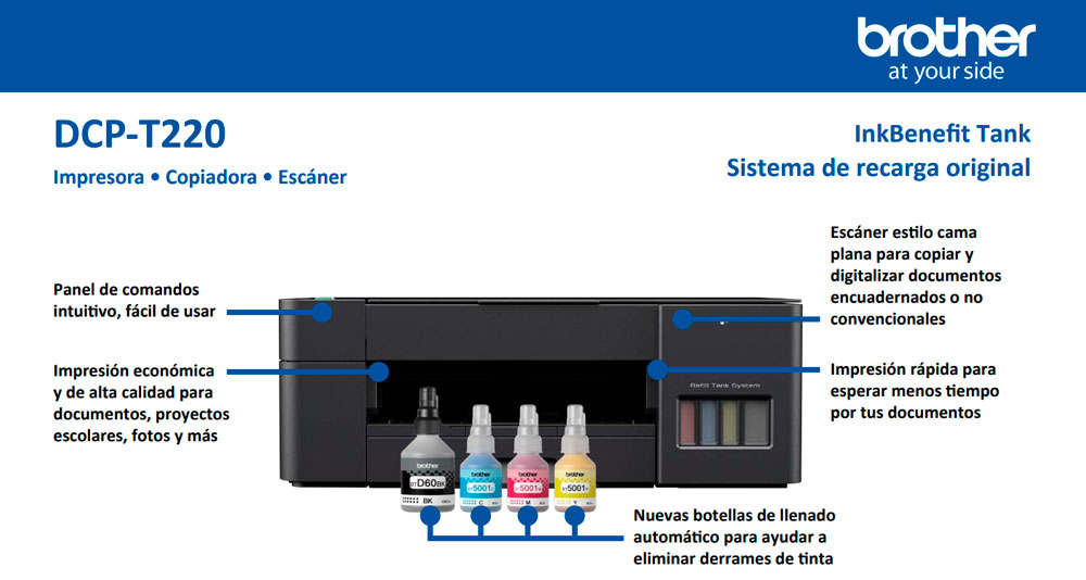 Impresora de inyección de tinta multifunción Brother DCP-T220