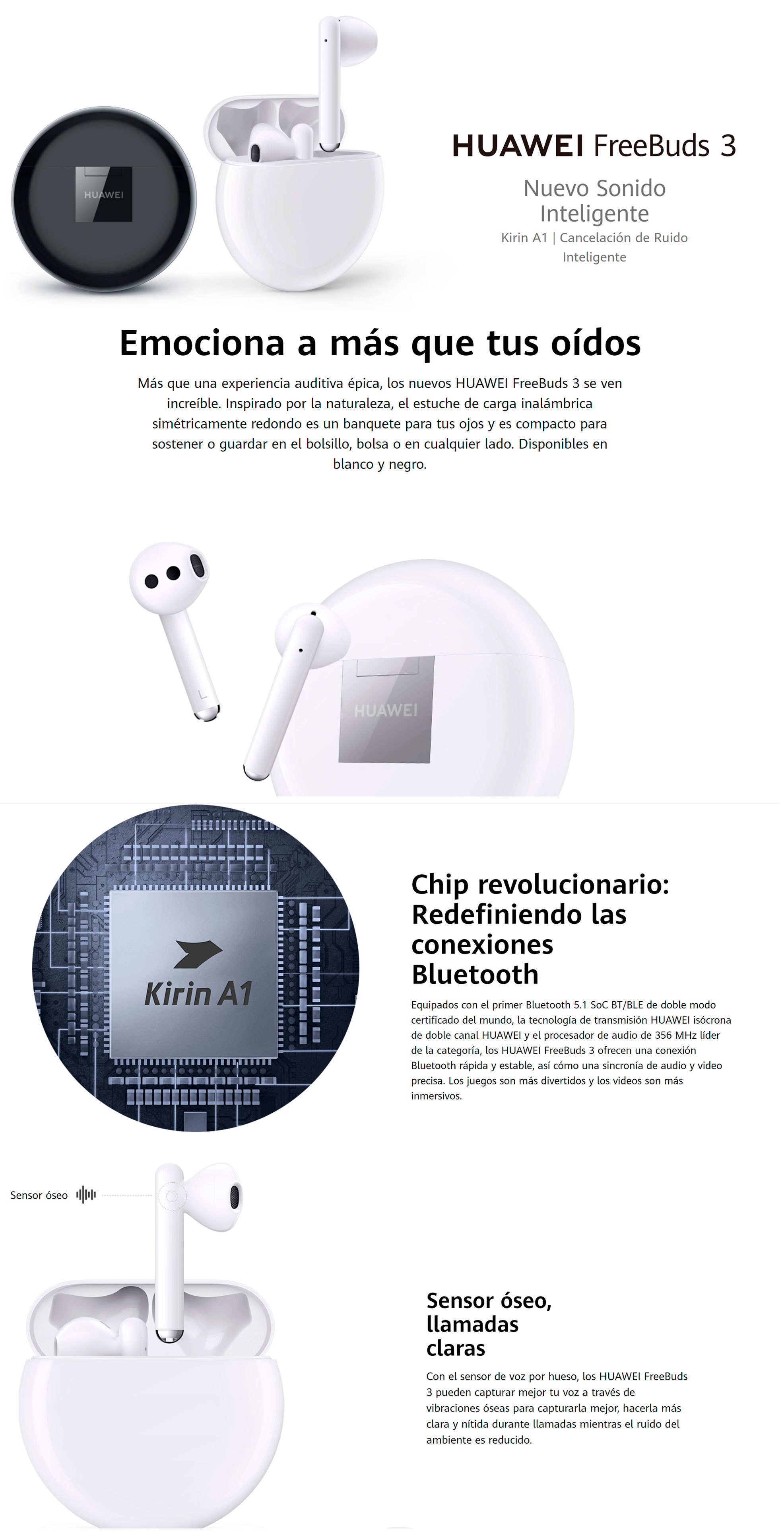 Huawei Audífono Bluetooth FreeBuds 3 Negro | PC Factory