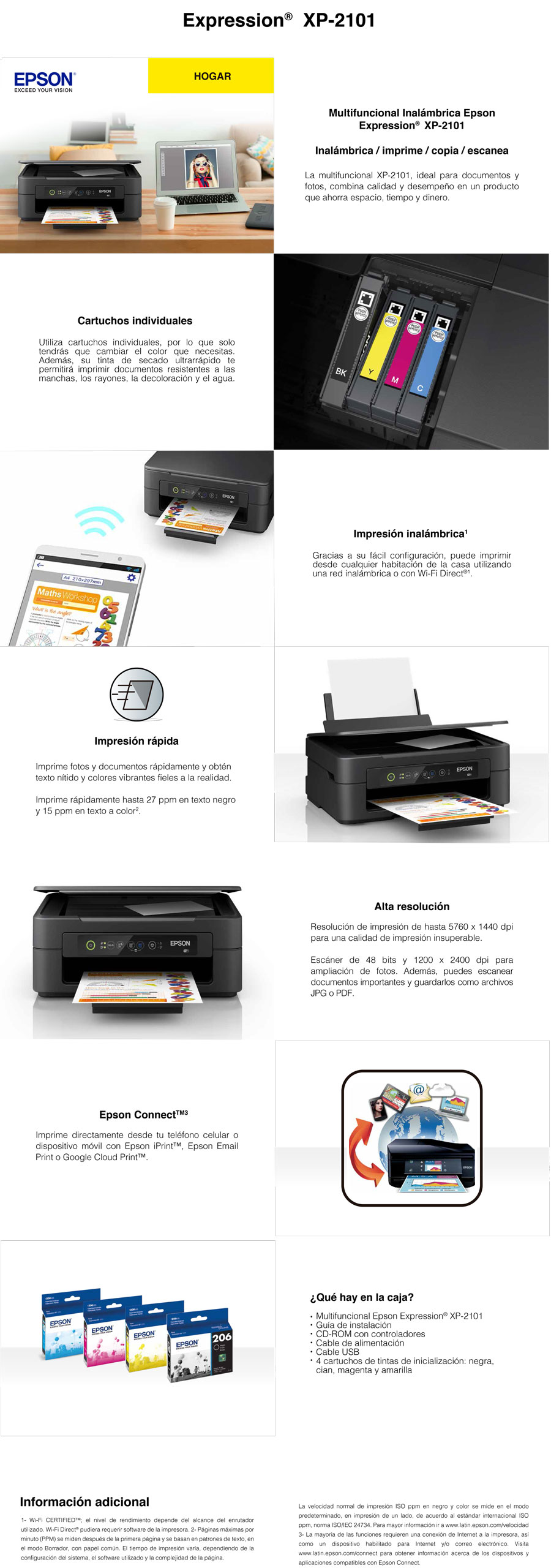 Impresora Epson multifunción Wifi XP 2101