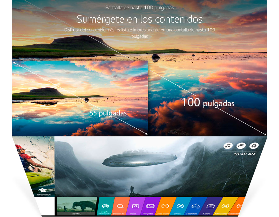 Proyector Portátil LG Smart TV Integrado, Full HD, Hasta 100″, 600