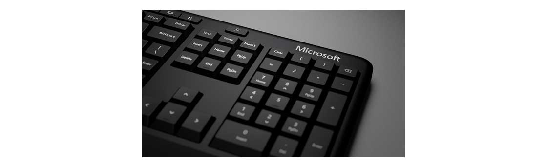 Microsoft Teclado ergonómico para empresas - Cableado - Negro